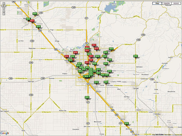 Google Map of Fresno